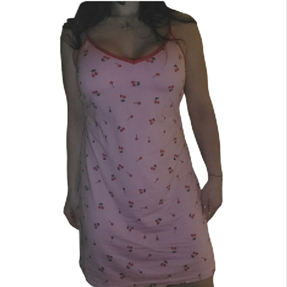 Pink Cherry Print pj  Dress